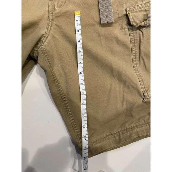 Abercrombie & Fitch Mens 32 X 10” Dark Khaki Paratroops Military Cargo Shorts - Picture 7 of 12
